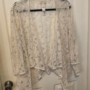 Chico's. Lace drape front jacket. Size 4.